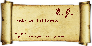 Menkina Julietta névjegykártya